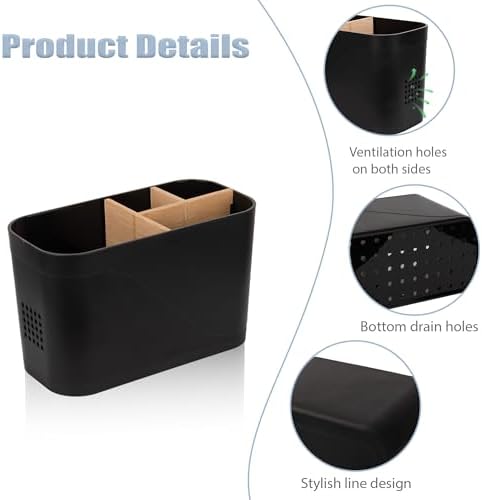 4-slot bamboo toothbrush holder