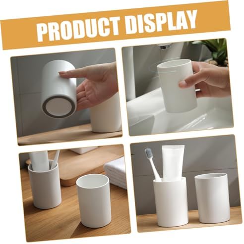 2-Piece Reusable Bathroom Tumbler Cup Holder Multi-Purpose Portable Plastic Design