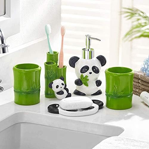Panda Bamboo Bathroom Accessories Set