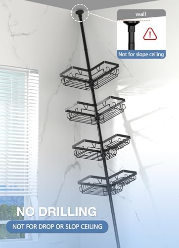 4-Tier Adjustable Corner Shower Caddy Bathtub Organizer
