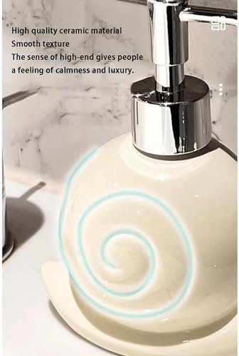 Liquid Cute Snail Shape Soap Dispenser Ceramic Dispenser Refillable Lotion Dispenser