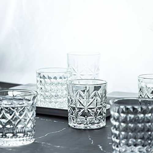 Gaolinci 2-Piece Glass Mouthwash Cup Set Diamond Embossed 8 Oz