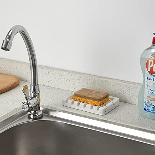 Marble soap dish holder for bathroom kitchen
