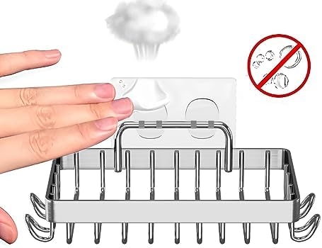 adhesive shower soap holder easy to use 304 stainless steel 4 hooks