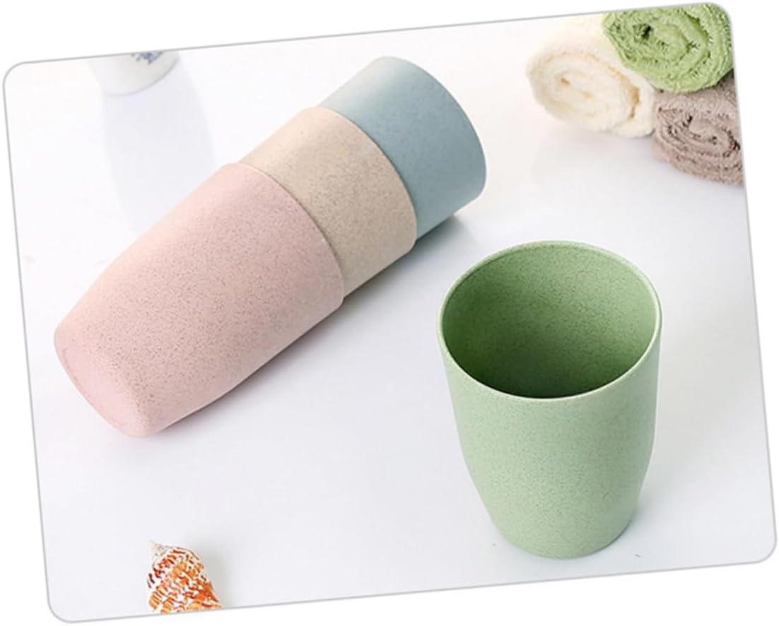 Bathroom Wheat Straw Cup Tumbler for Kids and Adults