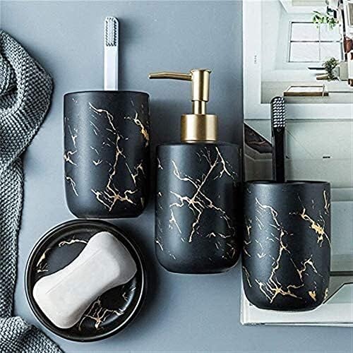 Fre 4-Piece Set Ceramic Bathroom Accessories Black 4pc