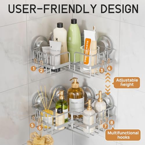 Strongly Adaptable Corner Shower Caddies