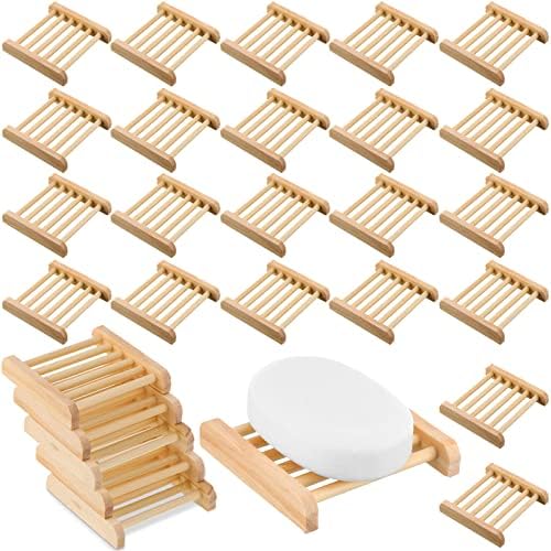 Bath Hand Drying Wooden Soap Holder Reusable Bamboo Sink 50-Piece Set