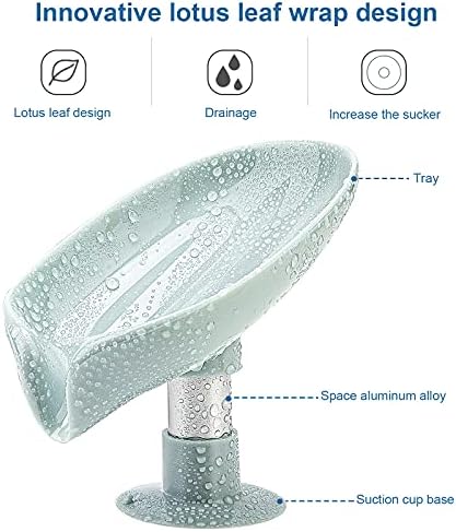 2-Pack Leaf-Shape Soap Dishes with Suction Cup