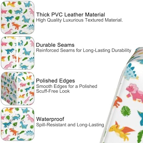 Cute Dino Tissue Box Holder compact waterproof premium PU leather