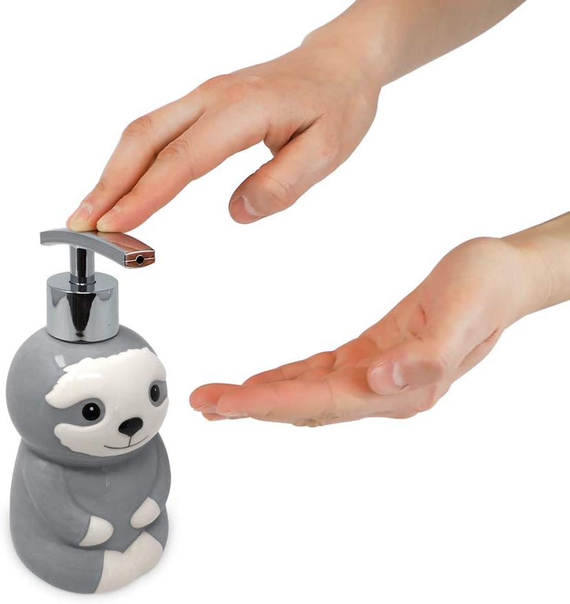 Isaac Jacobs Ceramic Sloth Soap Dispenser 12 Oz