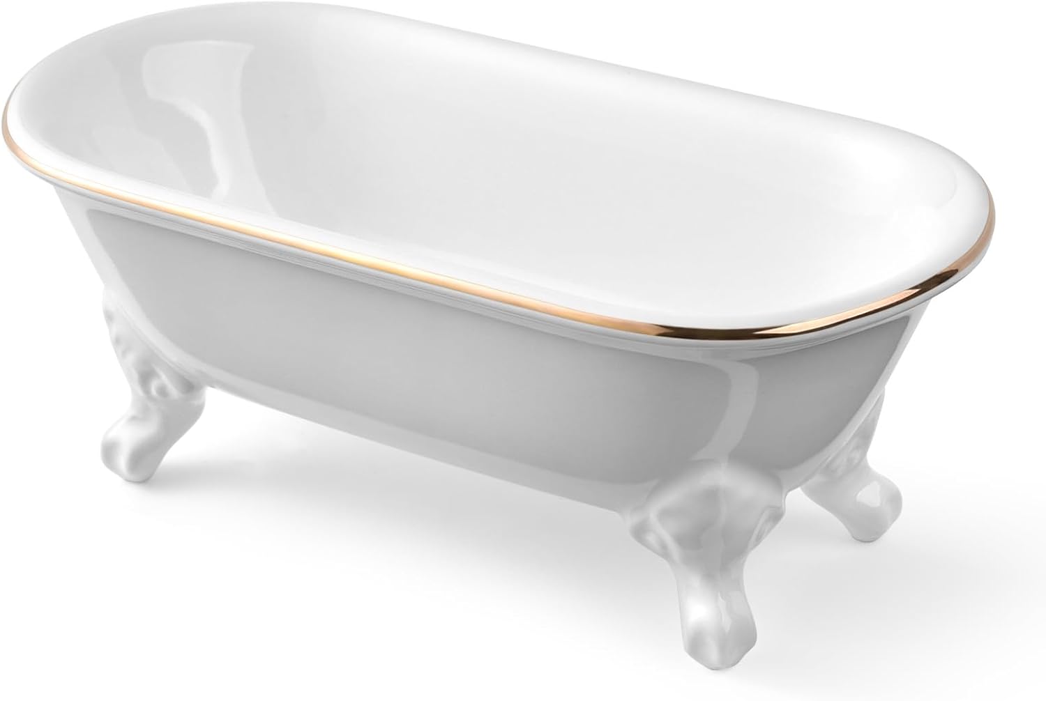 65 Inch Ceramic Clawfoot Soap Dish with Drainage Holes