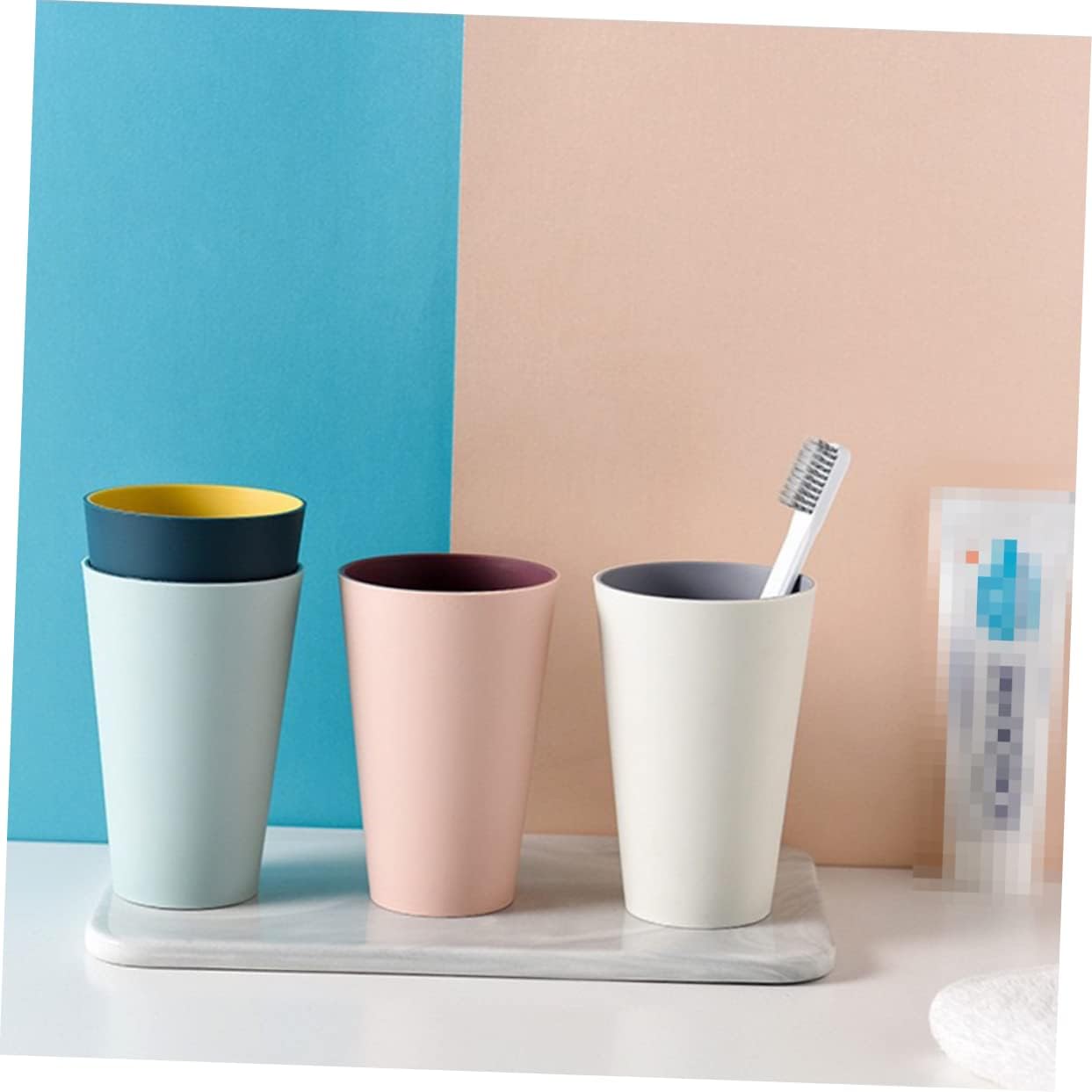 Elegant Family Toothbrush Tumbler for Bathroom Kitchen Travel