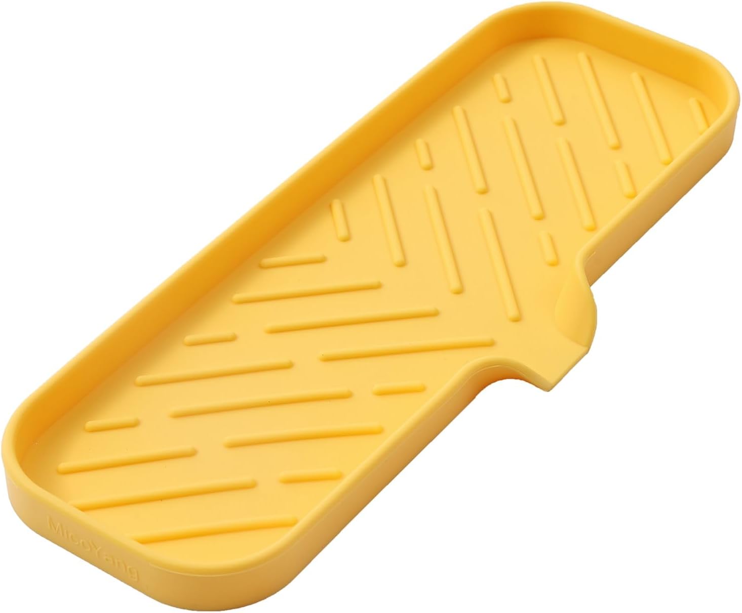 MicoYang Silicone Bathroom Soap Dish with Drain Spout Eco-Friendly Sink Organizer