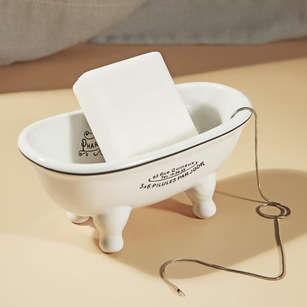 DodococaErgonomic Ceramic Soap Dish Durable Bathroom Organizer for multi Use