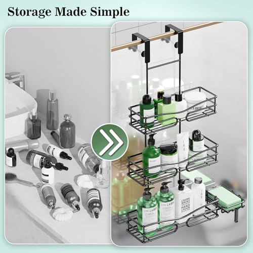 Adjustable Rust-Resistant over the Door Shower Caddy