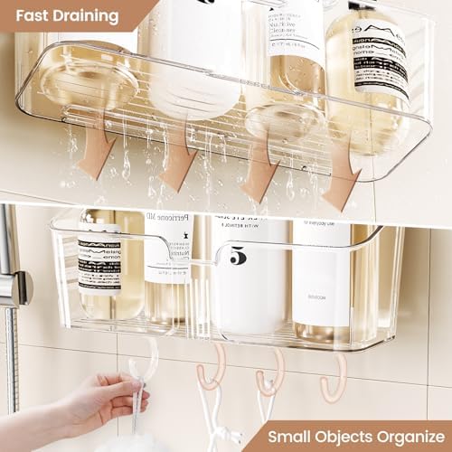 LUXEAR Shower Caddy Suction Cup 3 Pack Clear White