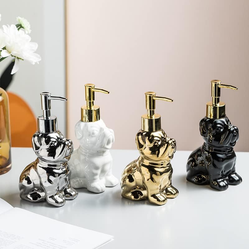 Cute Dog Soap Dispenser with Pump White