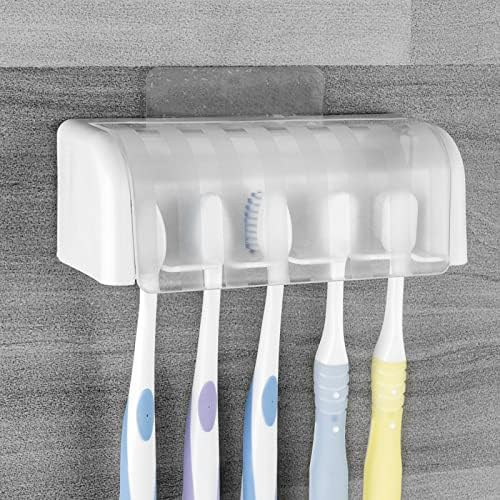5 Slots Wall Mount Toothbrush Holder with Cover