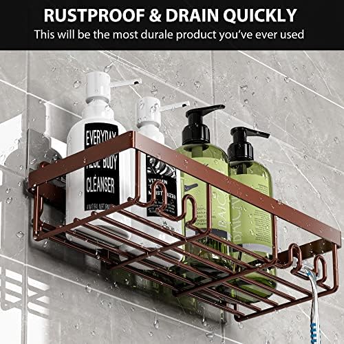Double-Shower Caddy Organizer Sturdy Metal Durable Adhesive