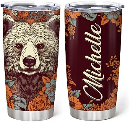Personalized Stainless Steel Tumbler - Bear Lovers Give with Anti-Leak Lid