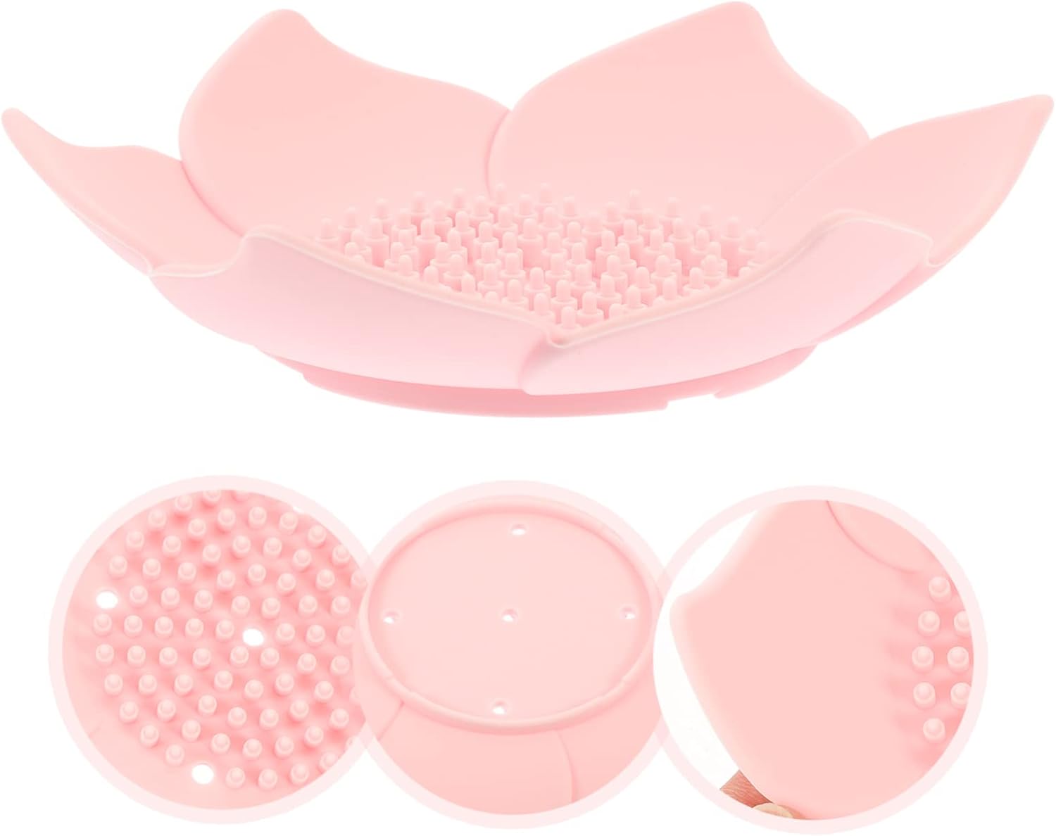 Luxshiny Floral Soap Dish Silicone Drainable Organizer for Bathroom