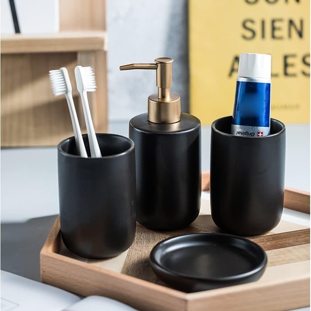 3-Piece Ceramic CounterSoap Dispenser Set