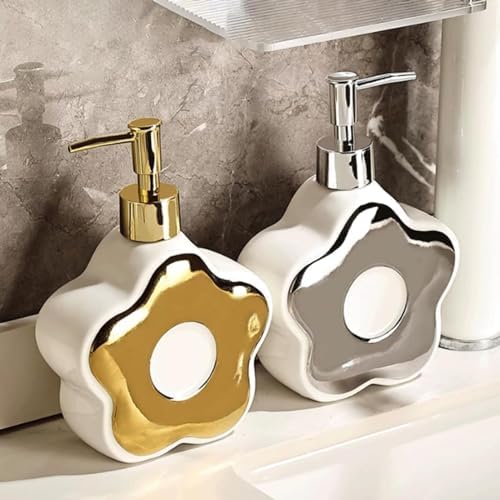 Ceramic Flower Shape Lotion Dispenser 350ml