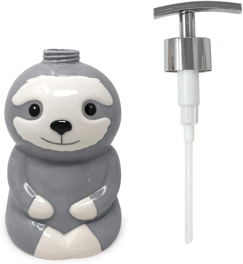 Isaac Jacobs Ceramic Sloth Soap Dispenser 12 Oz