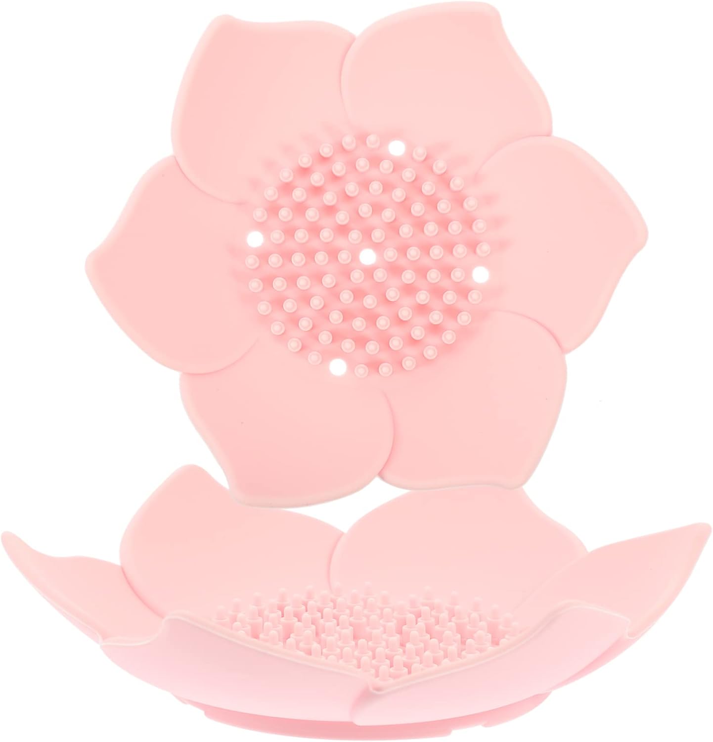Garneck Silicone Soap Dish Flower-Shaped Self-Draining Elevator Bath Organizer