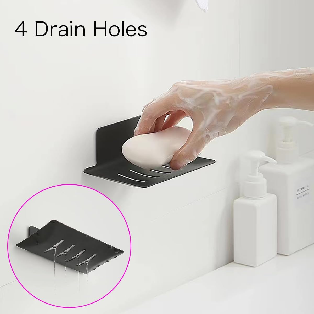 Stainless Steel Soap Tray black 12x105cm