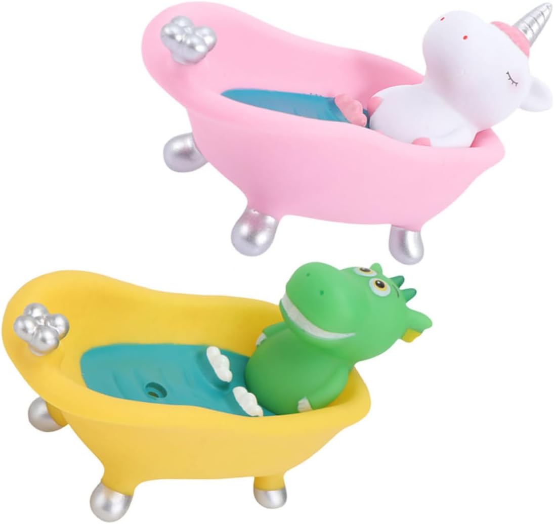 Two-Piece Cute Dinosaur Cartoon Soap Holder