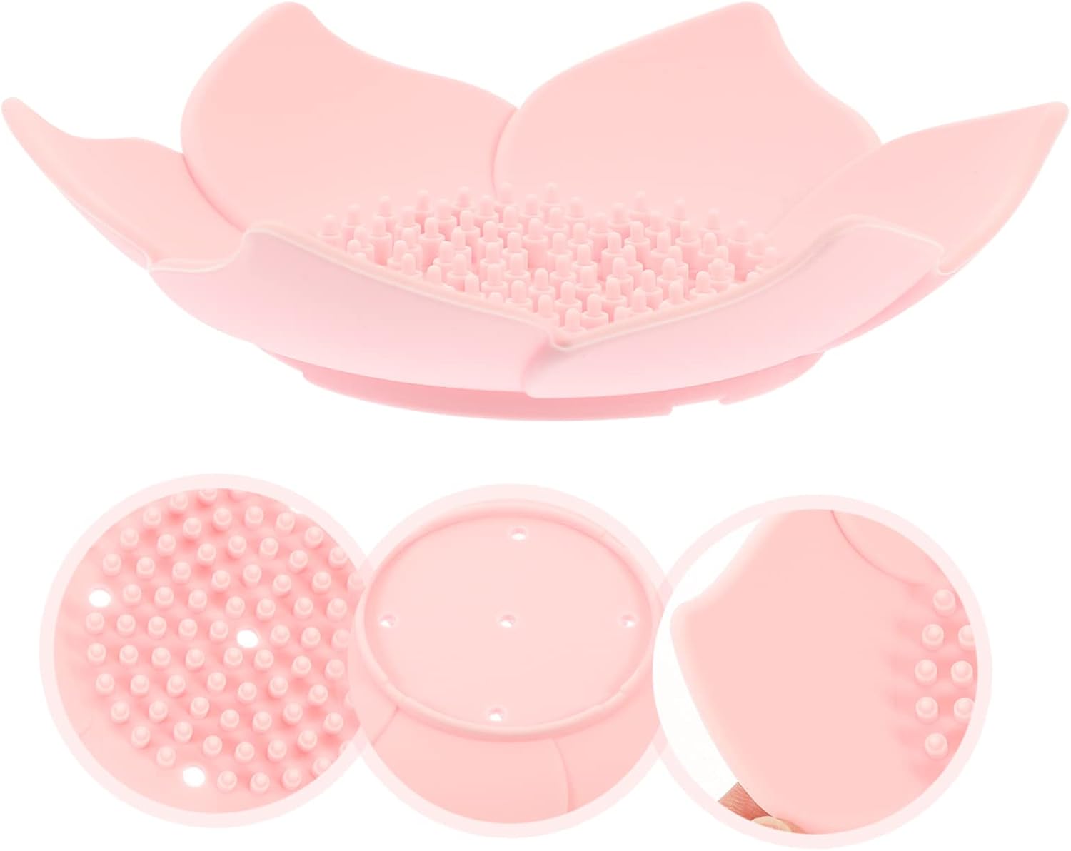 Elegant Silicone Soap Dish Organizer Self-Draining Floral Design