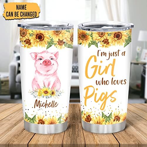 Personalized Stainless Steel Tumbler for Pig Lovers