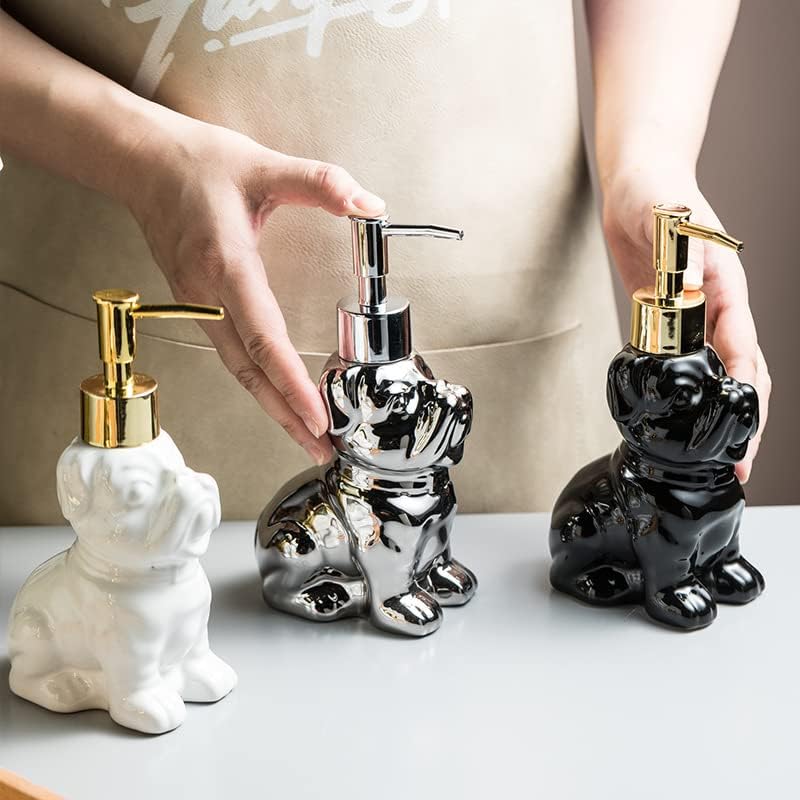 Cute Dog Soap Dispenser with Pump White