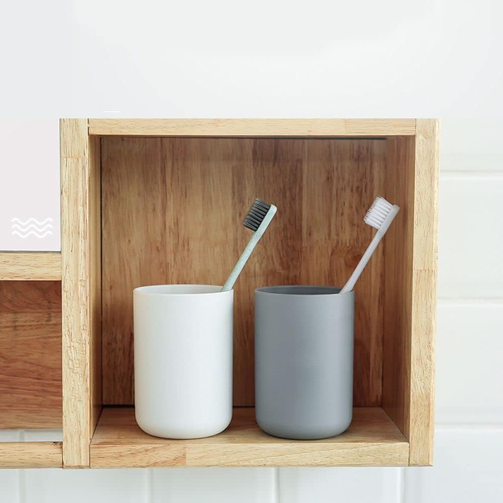 Bathroom Tumblers Reusable Plastic Drinkware Cups with Toothbrush Holder
