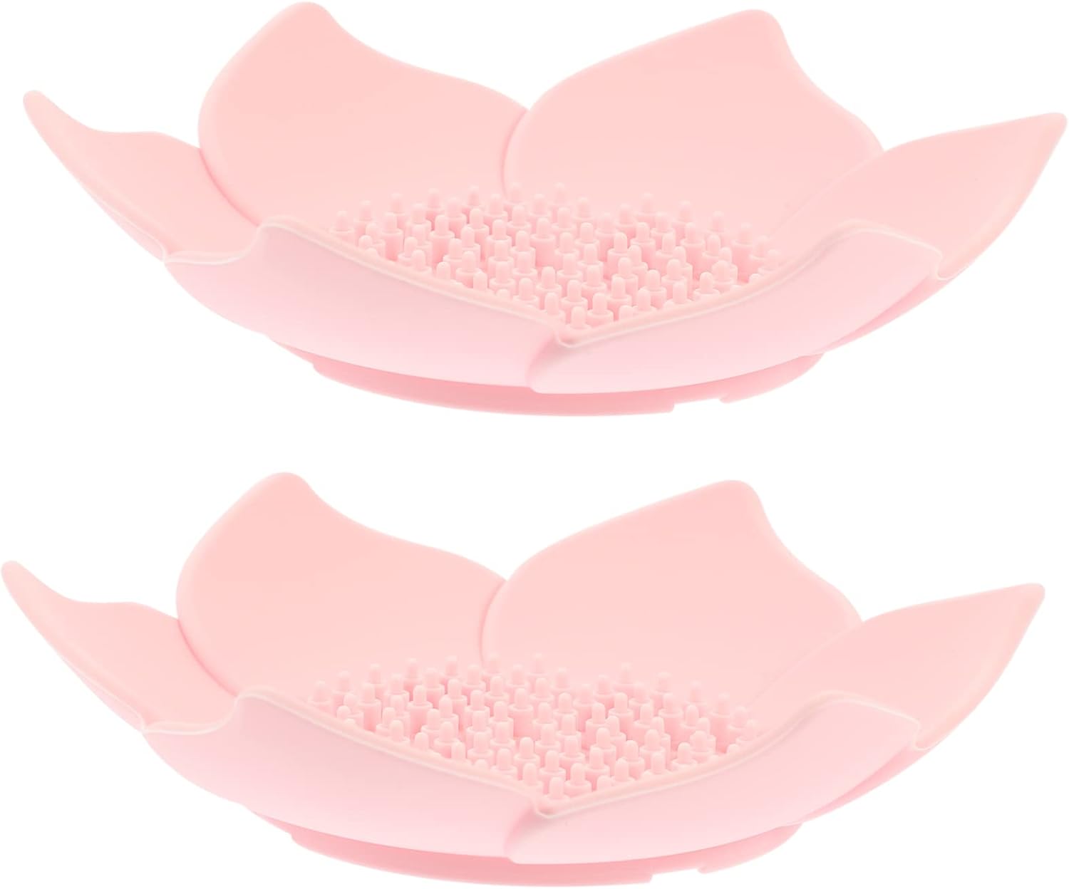 Luxshiny Floral Soap Dish Silicone Drainable Organizer for Bathroom