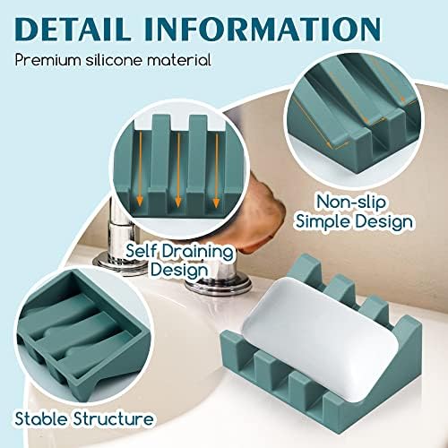 Eco-Friendly Silicone soap dish Set PinkGreen