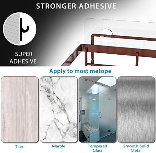 Double-Shower Caddy Organizer Sturdy Metal Durable Adhesive