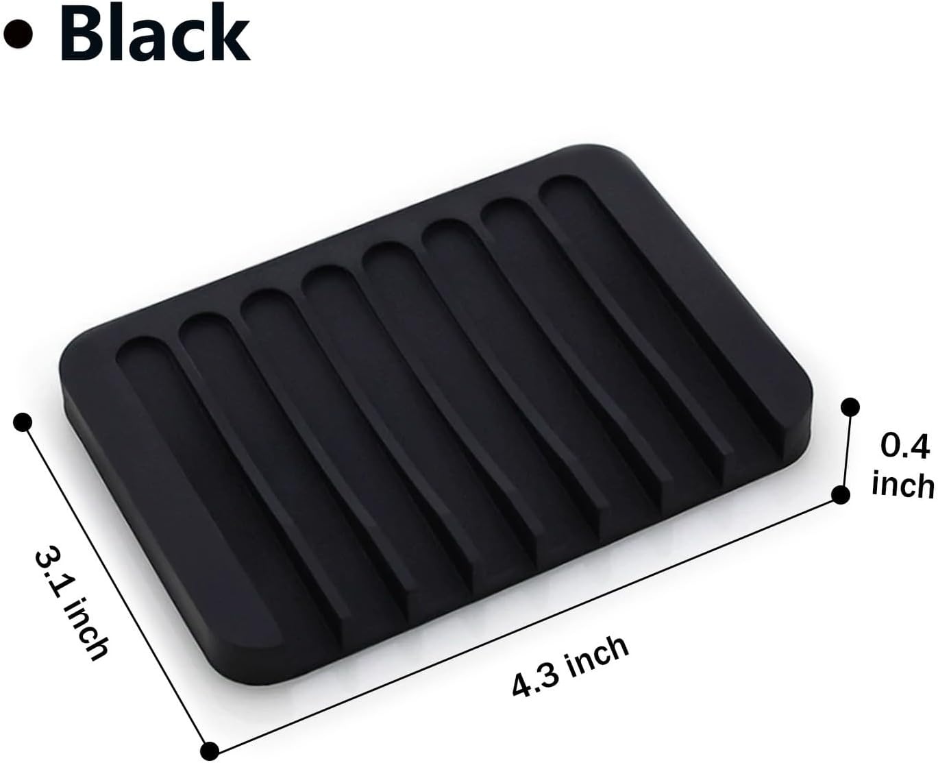 4-Piece Silicone Self-Draining Soap Dishes Extend Life Keep Clean