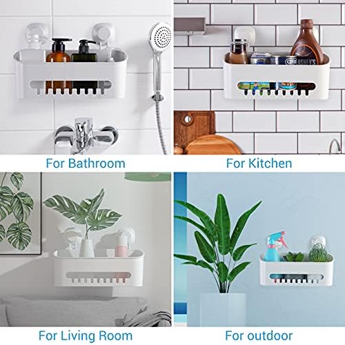 Durable Suction Cup Shower Organizer for Bath Kitchen