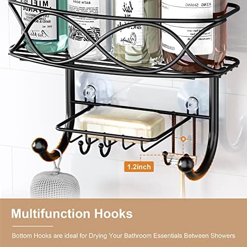GAOKASE Hanging Shower Organizer Rust-Proof Black Metal