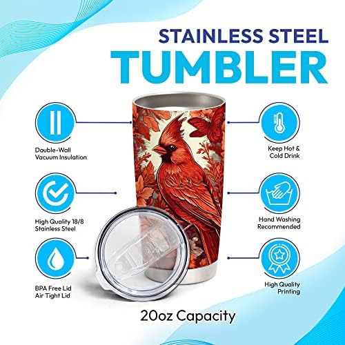 Personalized Stainless Steel Tumbler for Cardinal Lovers