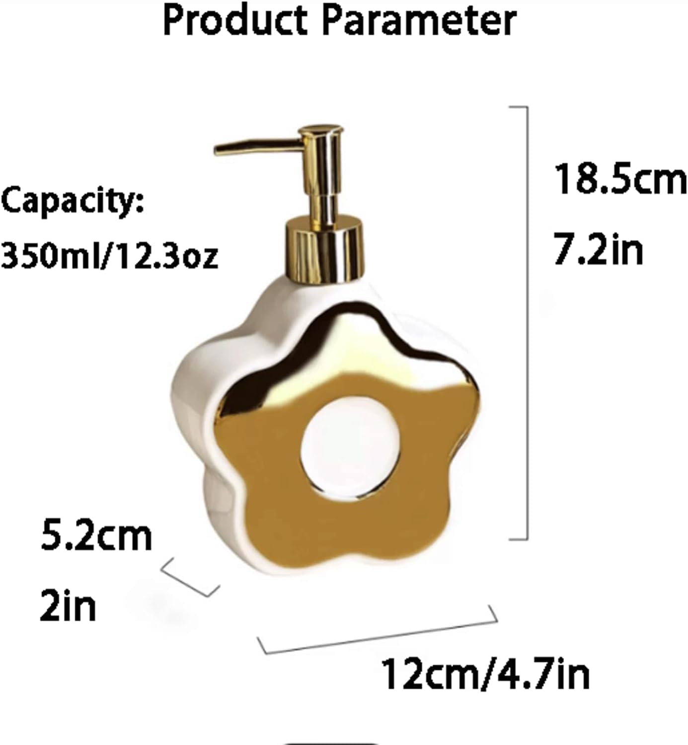 Ceramic Flower Shape Lotion Dispenser 350ml
