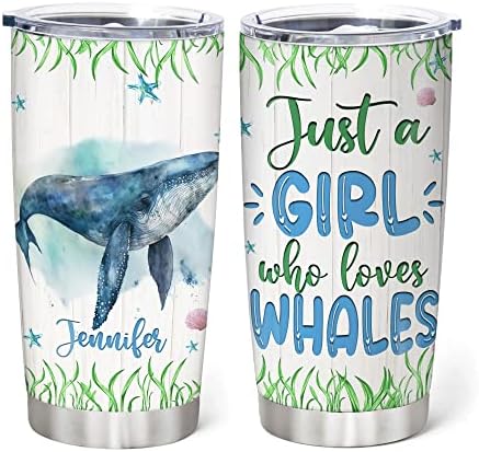 Hyturtle Custom Whales Stainless Steel Tumbler 20oz With Lid