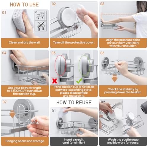 Strongly Adaptable Corner Shower Caddies
