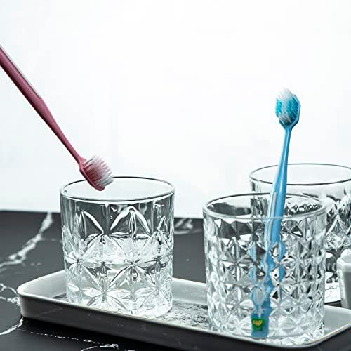 Gaolinci 2-Piece Glass Mouthwash Cup Set Diamond Embossed 8 Oz