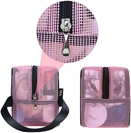 Moyad Mesh Shower Caddy Portable Toiletry Bag - Pink