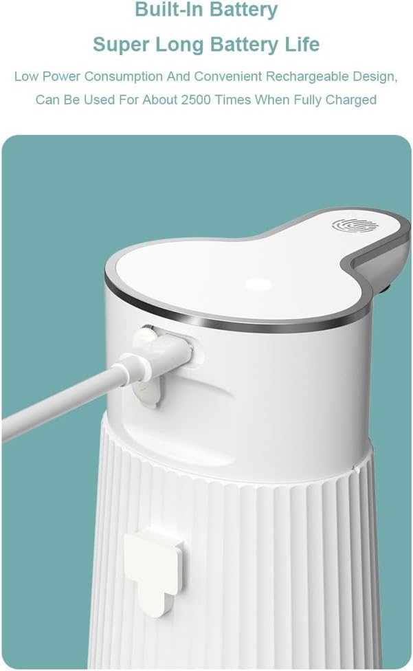 Liquid Automatic Foaming Soap Dispenser 400ml Touchless USB Rechargeable Wall Mount Commercial Use