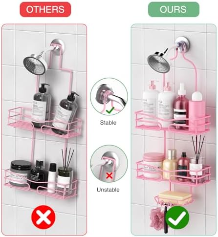 DAOYA Folding Pink Showersystem with 6 Hangers